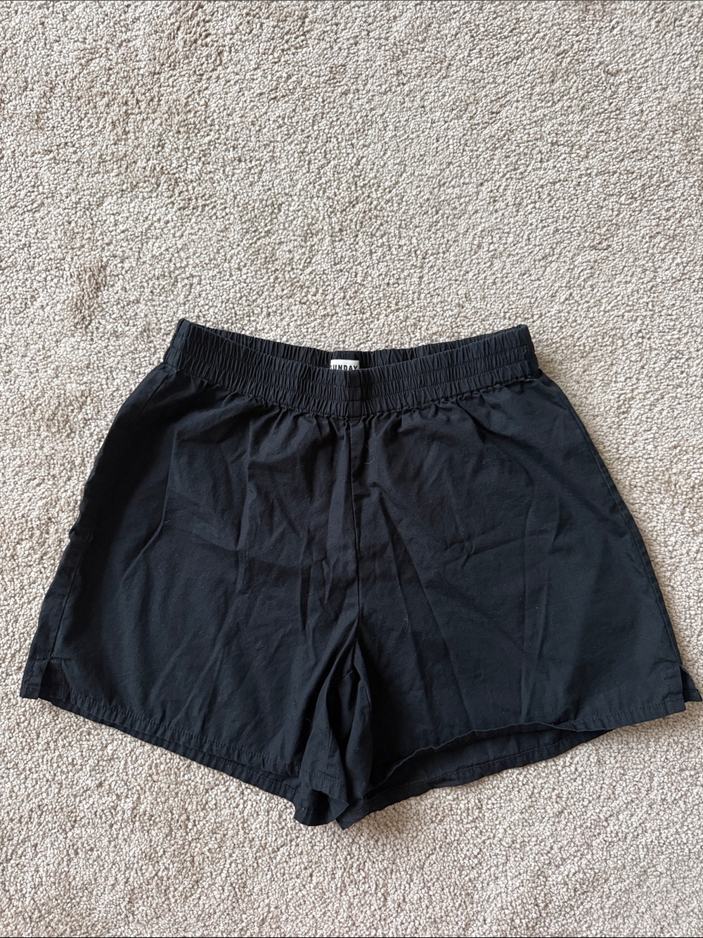 Aritzia Sunday Best Black Boxer Roll Down Shorts